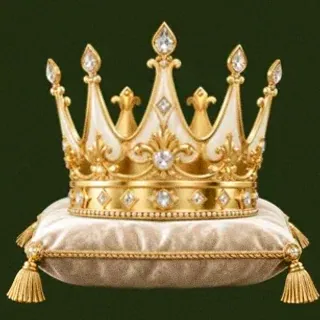 Gold crown on cushion — Savaspin