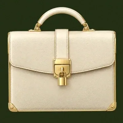 Locked leather briefcase — Savaspin